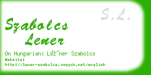 szabolcs lener business card